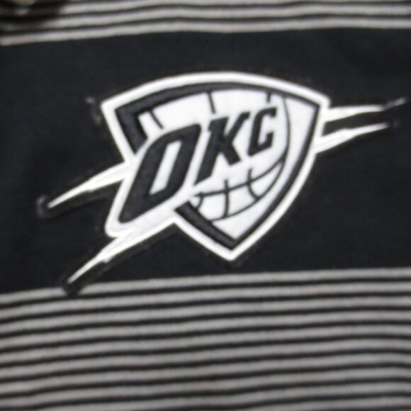 OKC THUNDER sweatshirt CREAM black RARE striped UNK hoodie SIZE L - Picture 2 of 13